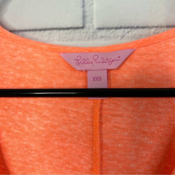 Lilly Pulitzer Balleta Swim Papaya Linen Blend Cover Up size xxs - Picture 4 of 8